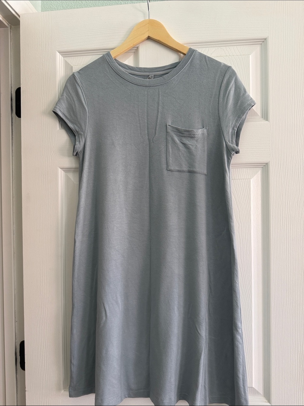 Lou & Grey Light Blue Short Sleeve Pocket T-Shirt Dress